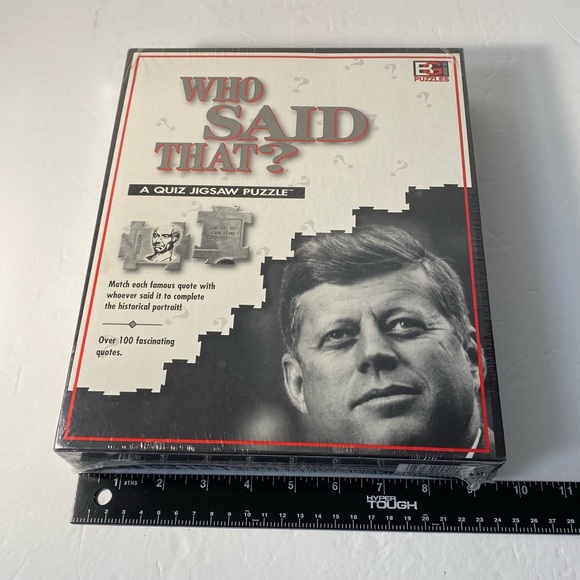 Vintage NEW SEALED “Who Said That? 252 Piece Quiz Jigsaw Puzzle Buffalo Game JFK - Picture 9 of 10